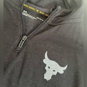 Under Armour Black project Rock cropped hooded sweatshirt